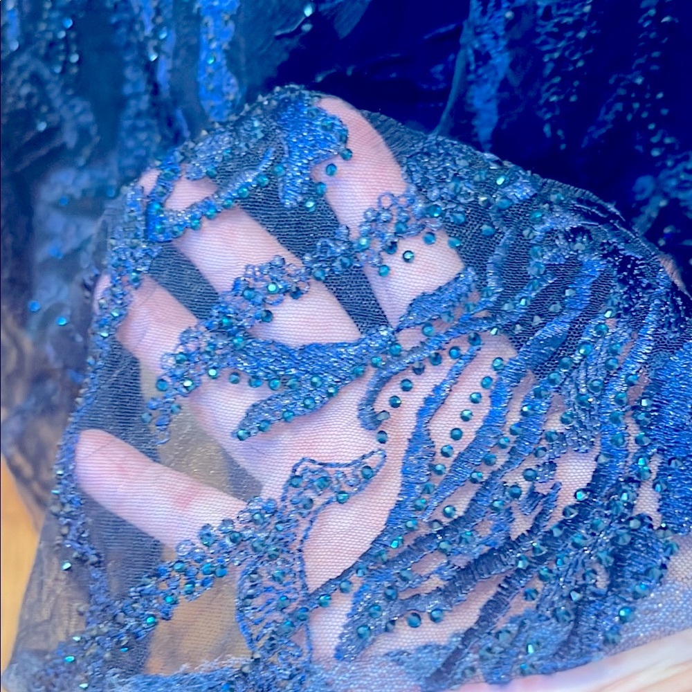 Rina diMontella Midnight Blue Beaded Gown - Picture 5 of 6